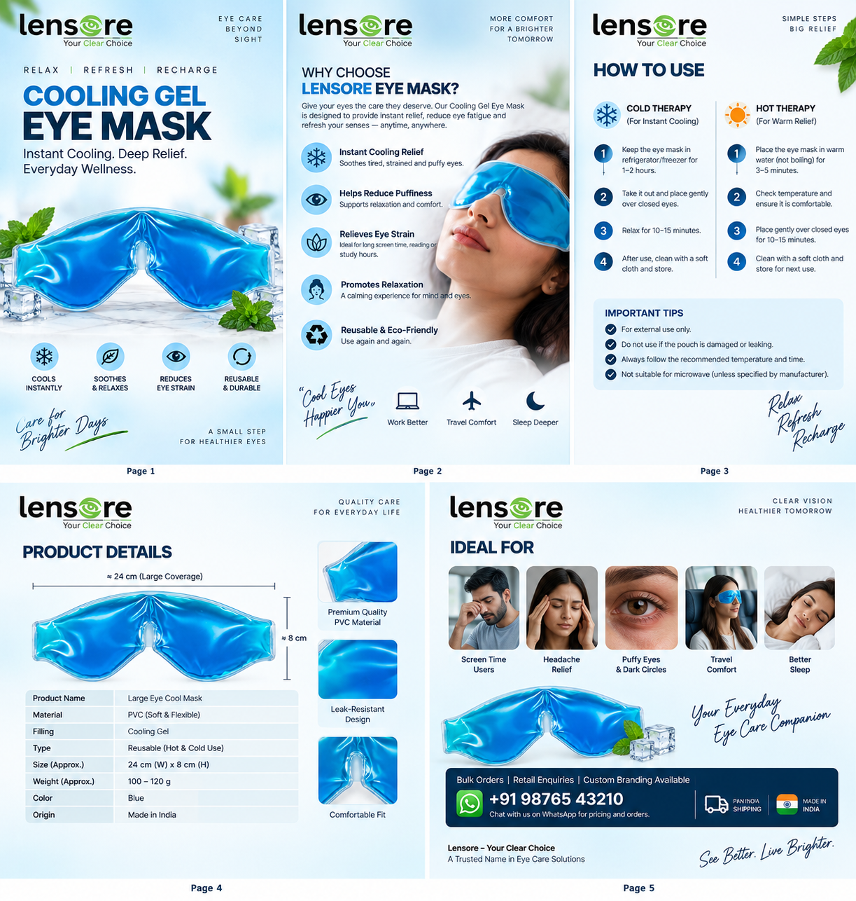 Lensore cooling gel eye mask presented for everyday eye relaxation